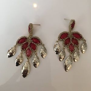 Kendra Scott red chandelier earrings